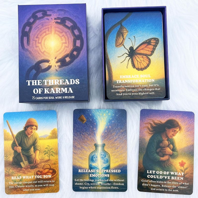 DPEHAKMK Karmic Healing Oracle Cards for Beginners, 75 Shadow Work and Soul Growth Oracle Deck for Releasing Past Wounds, Emotional Healing, Spiritual Awakening and Inner Transformation - Image 5